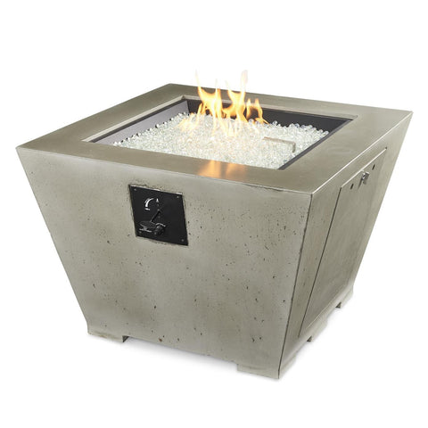 Cove 37 Inch Square GFRC Concrete Natural Gas (Ships As Propane With Conversion Fittings) Fire Bowl in Natural Gray By The Outdoor GreatRoom Company