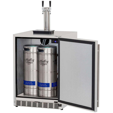 Summerset 25-Inch 6.6 Cu. Ft. Outdoor Rated Dual Tap Beer Dispenser/Kegerator - SSRFR-24DK2