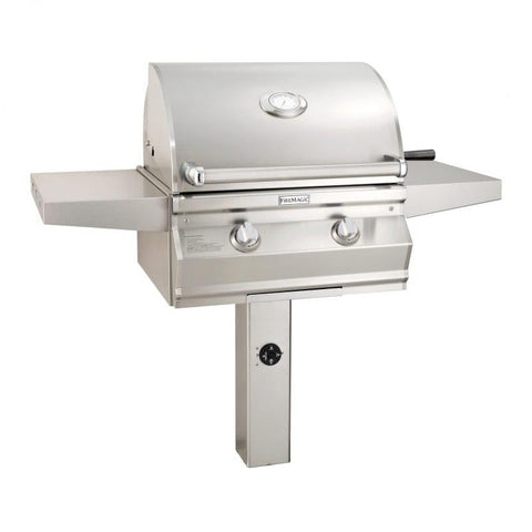 Fire Magic Choice Multi-User Accessible CMA430S 24-Inch Propane Gas Grill With Analog Thermometer On In-Ground Post - CMA430S-RT1P-G6