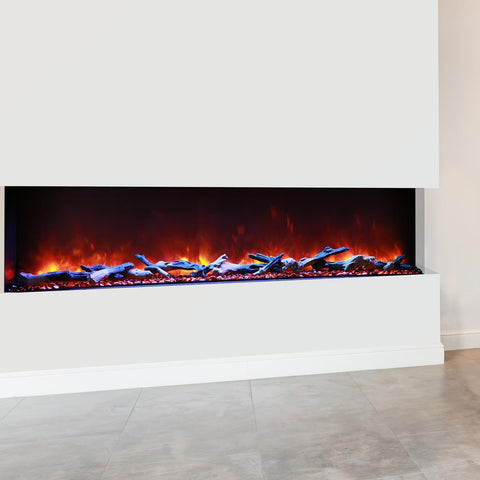 Amantii Tru View 72-Inch Smart Built-In Three Sided Electric Fireplace - Indoor/Outdoor - 72-TRU-VIEW-XL
