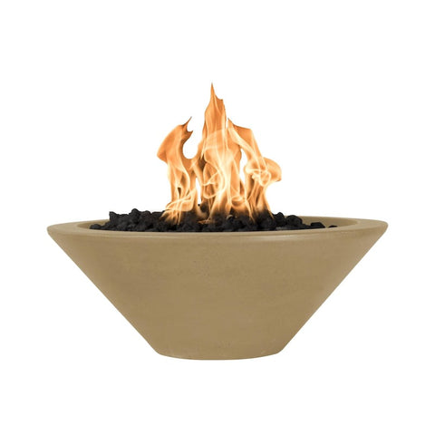 Cazo 24 Inch Match Light Round GFRC Concrete Natural Gas Fire Bowl in Brown By The Outdoor Plus