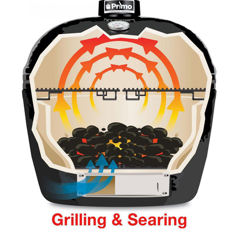 Primo Oval XL 400 Ceramic Kamado Grill With Stainless Steel Grates - PGCXLH (2021)