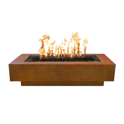 Coronado 48 Inch Match Light Rectangular Corten Steel Propane Fire Pit in Copper By The Outdoor Plus