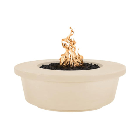 Tempe 48 Inch Match Light Round GFRC Concrete Propane Fire Pit in Vanilla By The Outdoor Plus