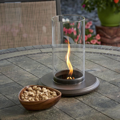 Intrigue Steel Propane Table Top Fire Pit in Gray By The Outdoor GreatRoom Company