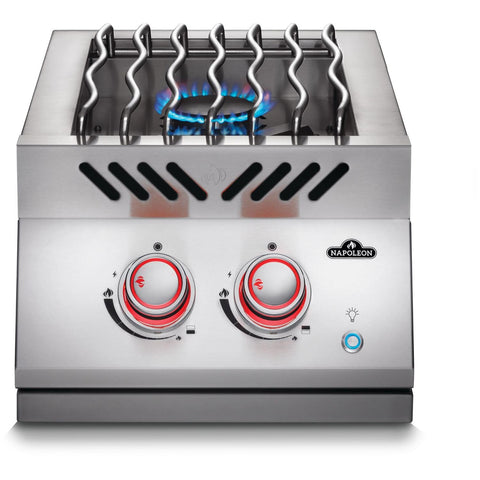 Napoleon Built-In 700 Series Inline Propane Dual Range Top Burner with Stainless Steel Cover - BIB12RTPSS