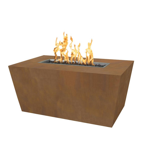 Mesa 48 Inch Match Light Rectangular Corten Steel Propane Fire Pit in Copper By The Outdoor Plus