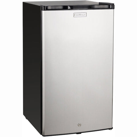 Fire Magic 20-Inch 4.0 Cu. Ft. Premium Left Hinge Compact Refrigerator - Stainless Steel Door / Black Cabinet - 3598-DL
