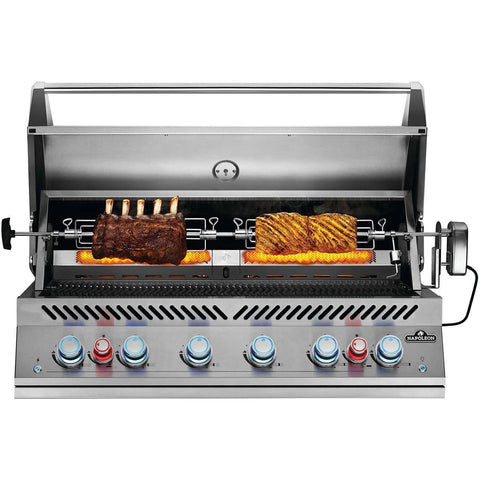 Napoleon Built-In 700 Series 44-Inch Natural Gas Grill w/ Infrared Rear Burner & Rotisserie Kit - BIG44RBNSS