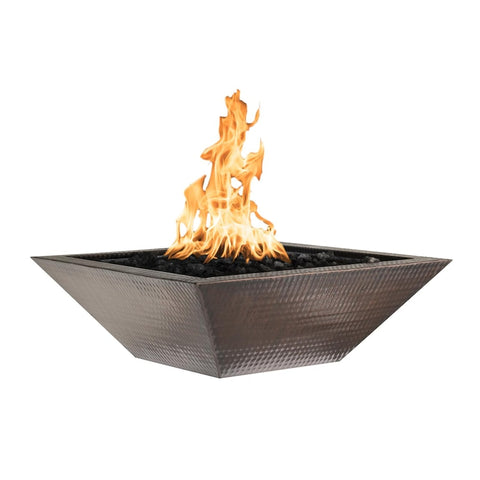 Maya 24 Inch Match LightSquare Copper Propane Fire Bowl in Copper By The Outdoor Plus