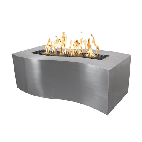 Billow 60 Inch Match Light Rectangular Stainless Steel Propane Fire Pit By The Outdoor Plus