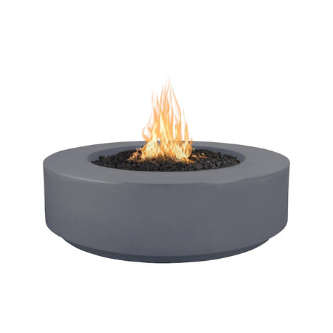 Florence 42 Inch Match Light Round GFRC Concrete Propane Fire Pit in Gray By The Outdoor Plus