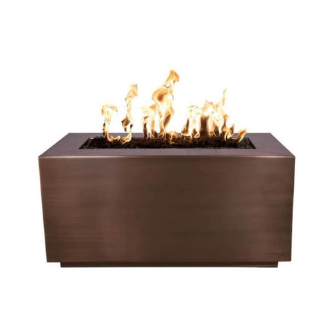 Pismo 48 Inch Match Light Rectangular Copper Natural Gas Fire Pit in Hammered Copper By The Outdoor Plus