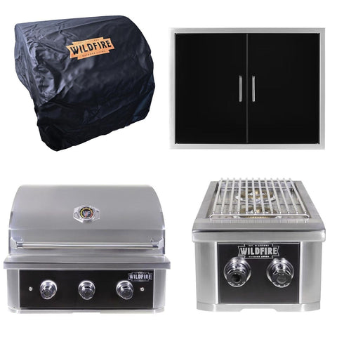 Wildfire 30-In Grill Outdoor Kitchen Package w/Double Side Burner - WF-PRO30G-RH-NG