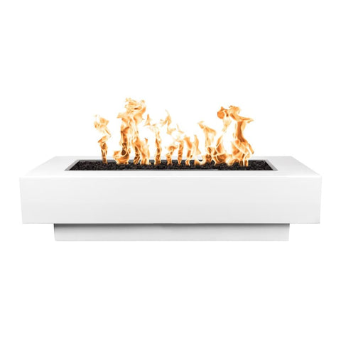 Coronado 48 Inch Match Light Rectangular Powder Coated Steel Propane Fire Pit in White By The Outdoor Plus