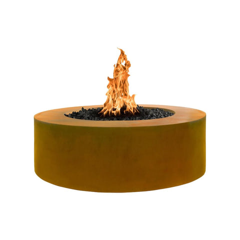 Unity 48 Inch Match Light Round Corten Steel Natural Gas Fire Pit in Copper By The Outdoor Plus