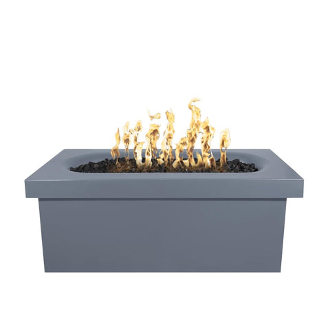 Ramona 60 Inch Match Light Rectangular GFRC Concrete Propane Fire Pit Table in Gray By The Outdoor Plus