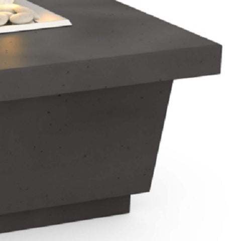 Contempo LP Select 52 Inch Rectangular GFRC Propane Fire Pit Table in Black Lava By American Fyre Designs