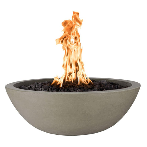 Sedona 27 Inch Match Light Round GFRC Concrete Propane Fire Bowl in Ash By The Outdoor Plus
