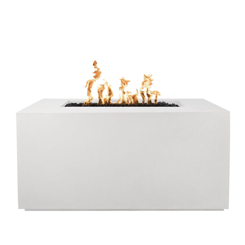 Pismo 48 Inch Match Light Rectangular GFRC Concrete Propane Fire Pit in Limestone By The Outdoor Plus