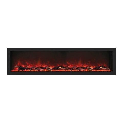 Remii by Amantii Panorama Deep 65-Inch Built-In Electric Fireplace with Black Steel Surround - Indoor/Outdoor - 102765-DE