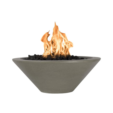 Cazo 24 Inch Match Light Round GFRC Concrete Natural Gas Fire Bowl in Ash By The Outdoor Plus