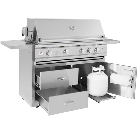 Summerset Sizzler Pro 40-Inch 5-Burner Propane Gas Grill With Rear Infrared Burner - SIZPRO40-LP
