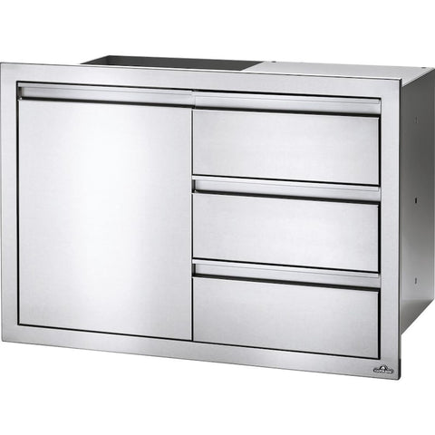 Napoleon 36-Inch Stainless Steel Single Door and Triple Drawer - BI-3624-1D3DR