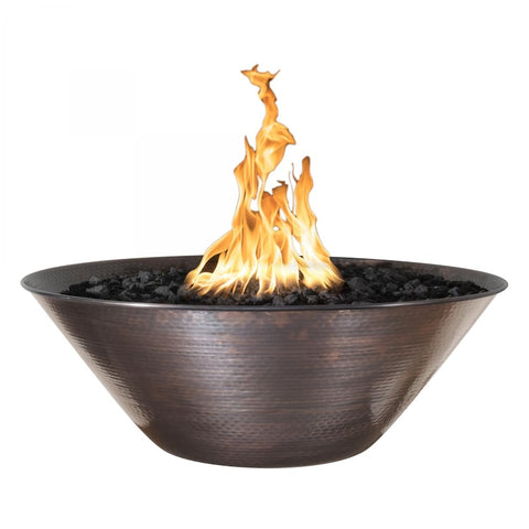 Remi 31 Inch Match Light Round Copper Propane Fire Bowl in Copper By The Outdoor Plus