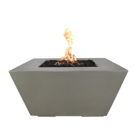 Redan 50 Inch Match Light Square GFRC Concrete Propane Fire Pit in Ash By The Outdoor Plus