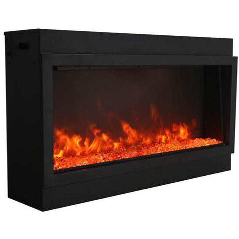 Amantii Panorama Series Slim Smart 72-Inch Built-In Electric Fireplace - Indoor/Outdoor - BI-72-SLIM-OD