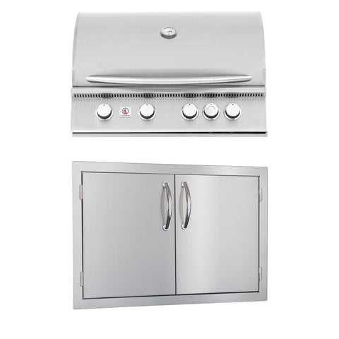 Summerset Sizzler 32-Inch Natural Gas Outdoor Kitchen Package w/ Double Access Door - SIZ32-NG-SSDD-PROMO