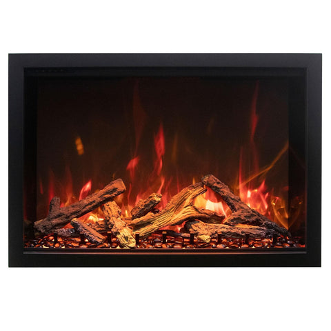 Amantii Traditional Bespoke 38-Inch Built-In Indoor/Outdoor Electric Fireplace W/ Thermostatic Remote, WiFi Capable - TRD-38-BESPOKE