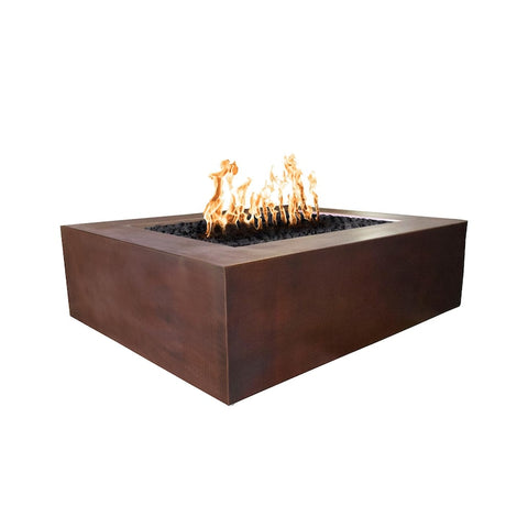 Quad 36 Inch Match Light Square Copper Propane Fire Pit in Copper By The Outdoor Plus