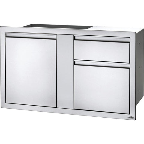 Napoleon 42-Inch Stainless Steel Large Single Door and Double Drawer - BI-4224-1D2DR