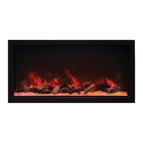 Remii by Amantii Panorama Tall 45-Inch Built-In Electric Fireplace with Black Steel Surround - Indoor/Outdoor - 102745-XT