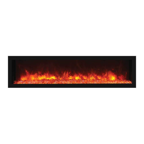 Remii by Amantii Panorama Deep 65-Inch Built-In Electric Fireplace with Black Steel Surround - Indoor/Outdoor - 102765-DE