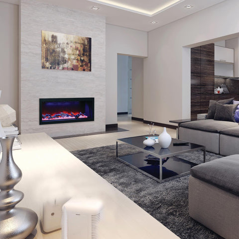 Amantii Panorama Series Deep Smart 50-Inch Built-In Electric Fireplace - Indoor/Outdoor - BI-50-DEEP