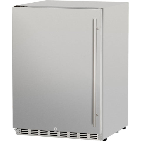 Summerset 24-Inch 5.3 Cu. Ft. Deluxe Left Hinge Outdoor Rated Compact Refrigerator - SSRFR-24DR