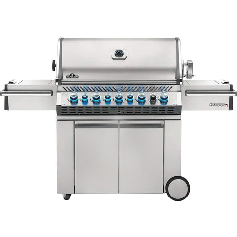 Napoleon Prestige PRO 665 Propane Gas Grill with Infrared Rear Burner and Infrared Side Burner and Rotisserie Kit - PRO665RSIBPSS-3