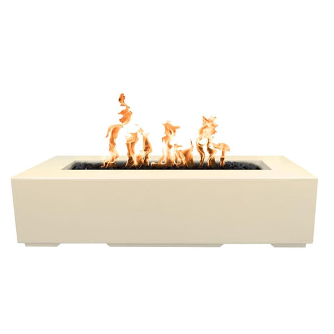 Regal 48 Inch Match Light Rectangular GFRC Concrete Propane Fire Pit in Vanilla By The Outdoor Plus