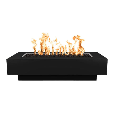 Coronado 48 Inch Match Light Rectangular Powder Coated Steel Propane Fire Pit in Black By The Outdoor Plus