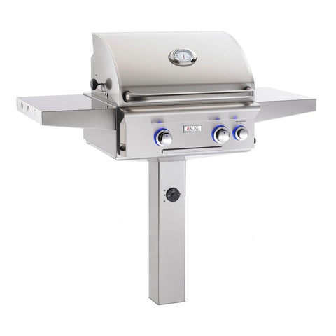 American Outdoor Grill L-Series 24-Inch 2-Burner Natural Gas Grill On In-Ground Post With Rotisserie - 24NGL