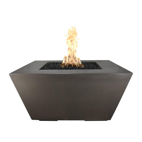 Redan 50 Inch Match Light Square GFRC Concrete Natural Gas Fire Pit in Chocolate By The Outdoor Plus