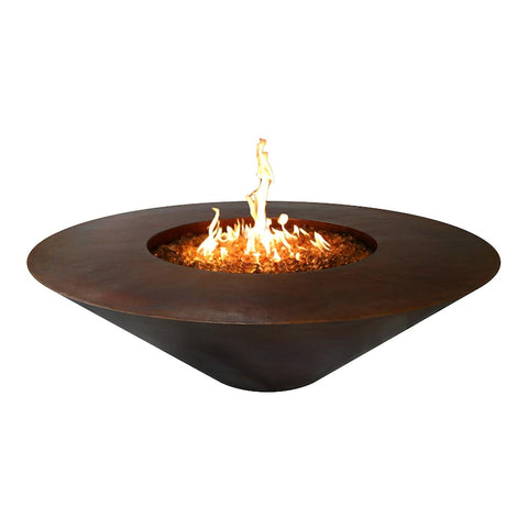 Julius 48 Inch Match Light Round Copper Propane Fire Bowl in Copper By The Outdoor Plus