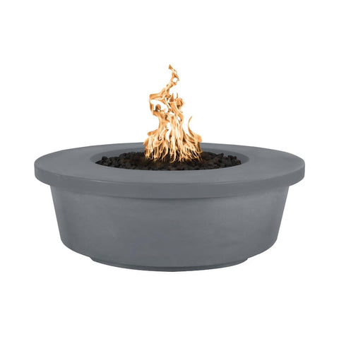 Tempe 48 Inch Match Light Round GFRC Concrete Propane Fire Pit in Gray By The Outdoor Plus