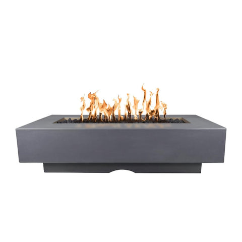 Del Mar 48 Inch Match Light Rectangular GFRC Concrete Propane Fire Pit in Gray By The Outdoor Plus