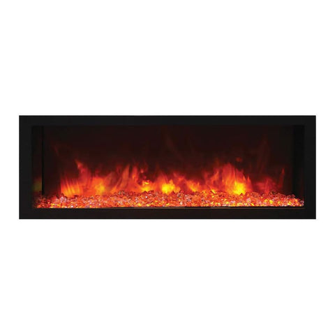 Remii by Amantii Panorama Deep Smart 45-Inch Built-In Electric Fireplace with Black Steel Surround - Indoor/Outdoor - 102745-DE
