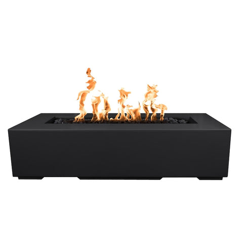 Regal 48 Inch Match Light Rectangular GFRC Concrete Propane Fire Pit in Black By The Outdoor Plus