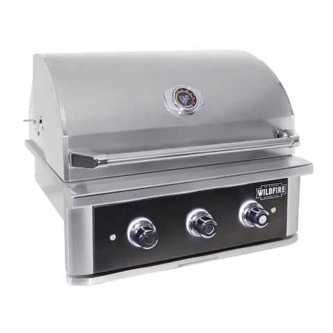 Wildfire 30-In Grill Outdoor Kitchen Package w/Double Side Burner and 15-In Outdoor Rated Refrigerator - WF-PRO30G-RH-NG